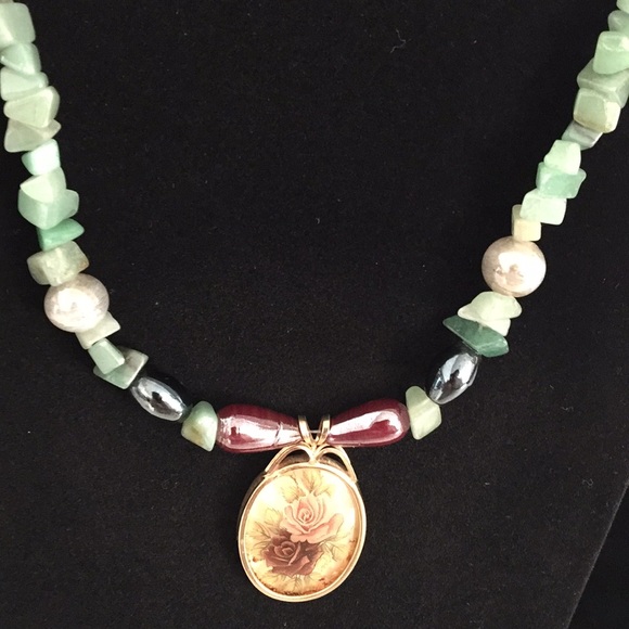 Vintage Handcrafted Repurposed Pendant Necklace - Picture 2 of 7